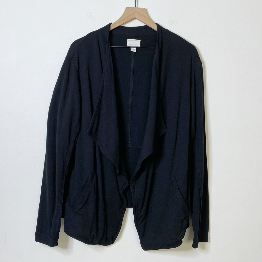Caslon Black Open Front with Pockets Knit Blazer - Size 2X